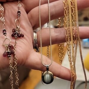 Elegant Gold and Silver Necklace Set